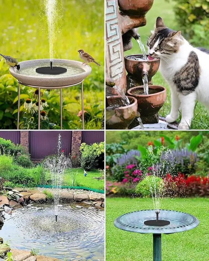 POPOSOAP Solar Water Fountain Pump for Bird Bath, 6W Outdoor Solar Bird Bath Fountain Pump with DIY Tubing for Bird Bath, Ponds, Garden and Fish Tank by GreenHaven Gardens