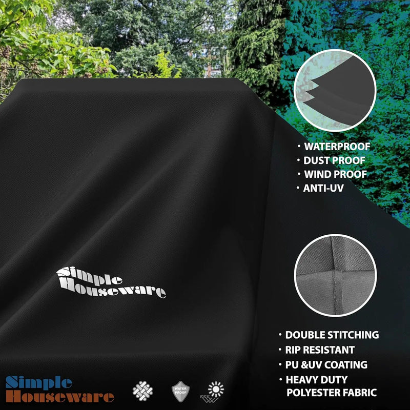 Simple Houseware 64 in. Waterproof Heavy Duty Gas BBQ Grill Cover, Weather-Resistant Polyester by GreenHaven Gardens