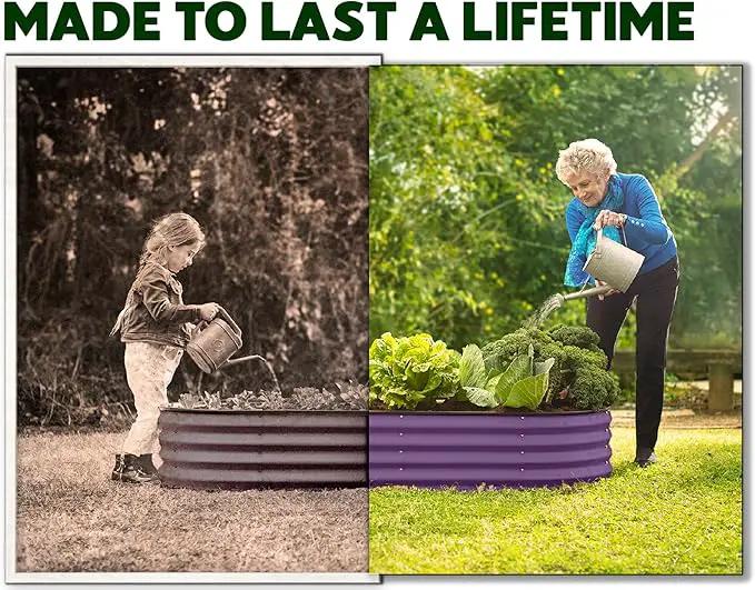 Galvanized Raised Garden Beds Outdoor // 4×2×1 ft Planter Raised Beds for Gardening, Vegetables, Flowers (Purple) // Large Metal Garden Box by GreenHaven Gardens