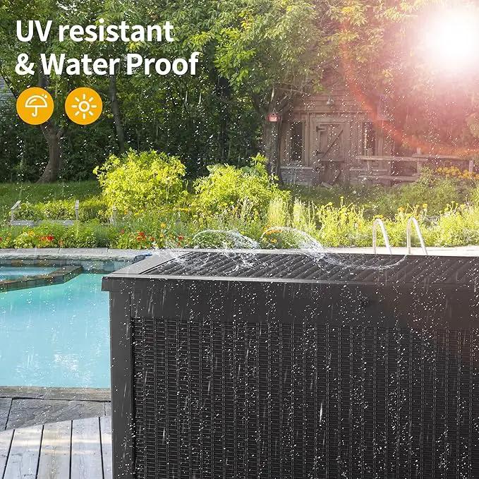 320 Gallon Outdoor Storage Box Waterproof Lockable Resin Deck Box Large, Patio Storage Bin for Pool Accessories Cushion Furniture, Garden Tools, UV-Resistant Outside Delivery Black by GreenHaven Gardens