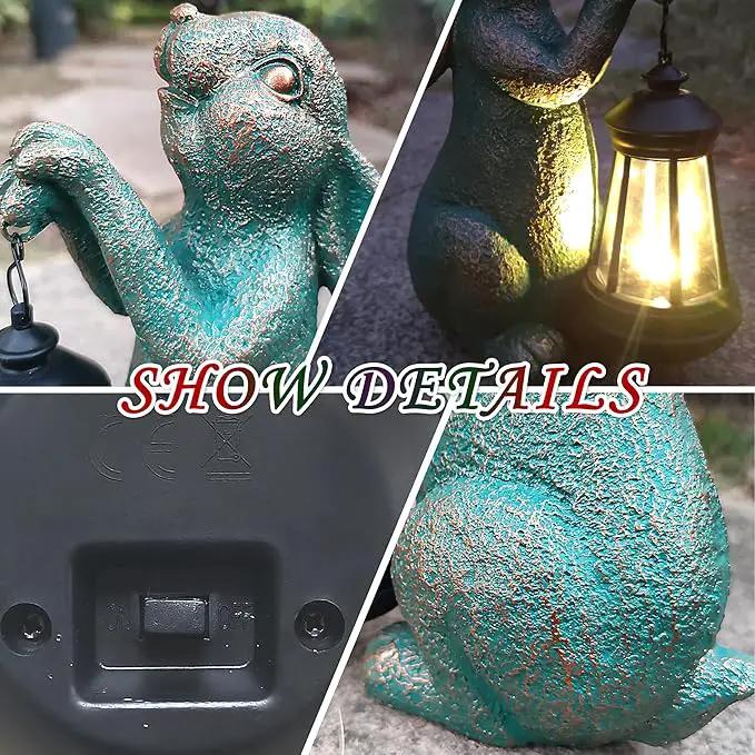 JOYBEE Garden Statues Rabbit with Solar Lantern Outdoor Decor-Rabbit Solar Figurines Lights Decorations for Patio Yard Lawn Ornaments-Gifts for Birthday Easter Housewarming by GreenHaven Gardens