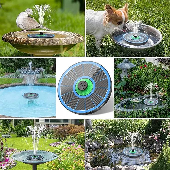 Solar Fountain Full Glass Panel No Battery, 3.5W Solar Bird Bath Fountains with 4 Fixed Rods & 7 Nozzles, Solar Fountain Pump for Bird Bath, Garden, Pond, Pool, Patio,Hummingbird by GreenHaven Gardens