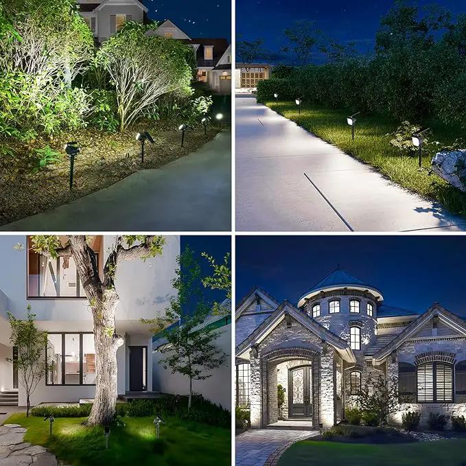 NIORSUN Solar Spot Lights Outdoor,23 LEDs Landscape Lighting with Auto On/Off and 3 Lighting Modes, IP67 Waterproof Spotlights,Outdoor Solar Lights for Yard Garden,4 Pack(Cool White) by GreenHaven Gardens