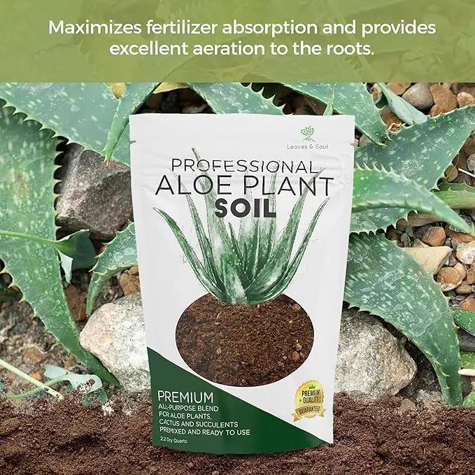 Professional Aloe Plant Soil | Premium All Purpose Blend | Large 2.2 Quarts | Ready to Use for Aloe, Cactus, Succulent Plants | Pinebark, Peat, Course Sand | Made in USA by GreenHaven Gardens