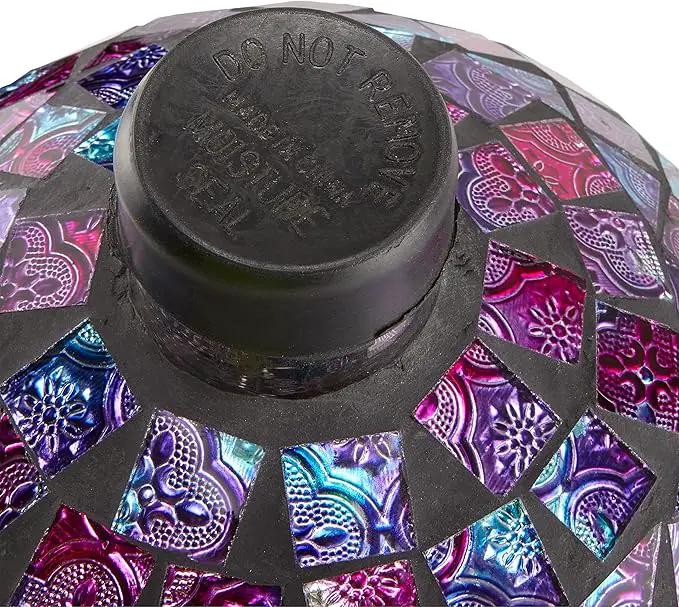 Alpine Corporation 10" Diameter Indoor/Outdoor Glass Mosaic Gazing Globe Yard Decoration, Purple Embossed Tile by GreenHaven Gardens