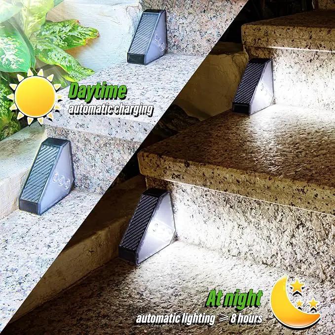 JSOT Solar Step Stair Lights Outdoor Yard Decor 10 Pack, IP65 Waterproof Deck Lighting for Outside Solar Powered, Solar Garden Light Decor for Fence, Backyard, Front Porch Step, Balcony, Wall, Patio by GreenHaven Gardens