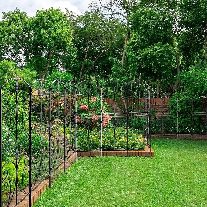 Skcoipsra Decorative Garden Fence 10 Pack, 37.5in(H) x 10.8ft(L) Animal Barrier Fence, Rustproof Metal Fencing for Yard, Dog Rabbits Wire Section Garden Edging Border for Yard Patio Garden, Arched by GreenHaven Gardens