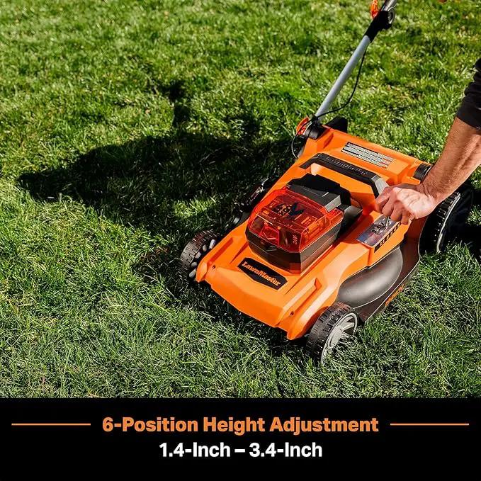 LawnMaster CLMF4819A 48V MAX* 19-inch Brushless Cordless Mower with 2X24V MAX* 4.0Ah Battery and a Dual Charger by GreenHaven Gardens