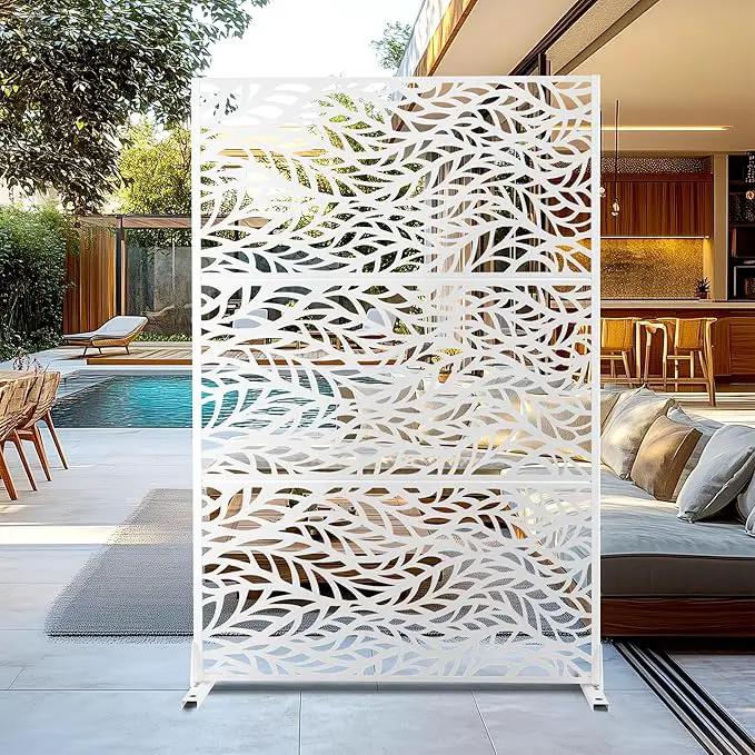 Outdoor Privacy Screen,72" H×47" W Metal Privacy Screen, Freestanding Privacy Fence Panels for Patio by GreenHaven Gardens