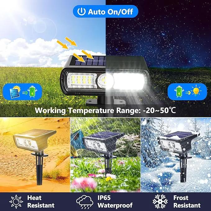 Toodour Solar Spot Light Outdoor, 6 Pack Solar Lights Outdoor with 2 Modes, Waterproof Solar Powered Flood Lights Landscape Lighting for Yard Garden Home Pathway Walkway Outdoor Decor - Cool White