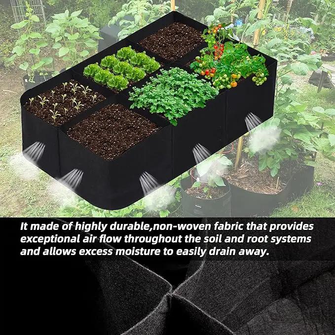CJGQ Fabric Raised Garden Bed 4x2x1ft Garden Grow Bed Bags for Growing Herbs, Flowers and Vegetables 55 Gallon(2PACK)… by GreenHaven Gardens