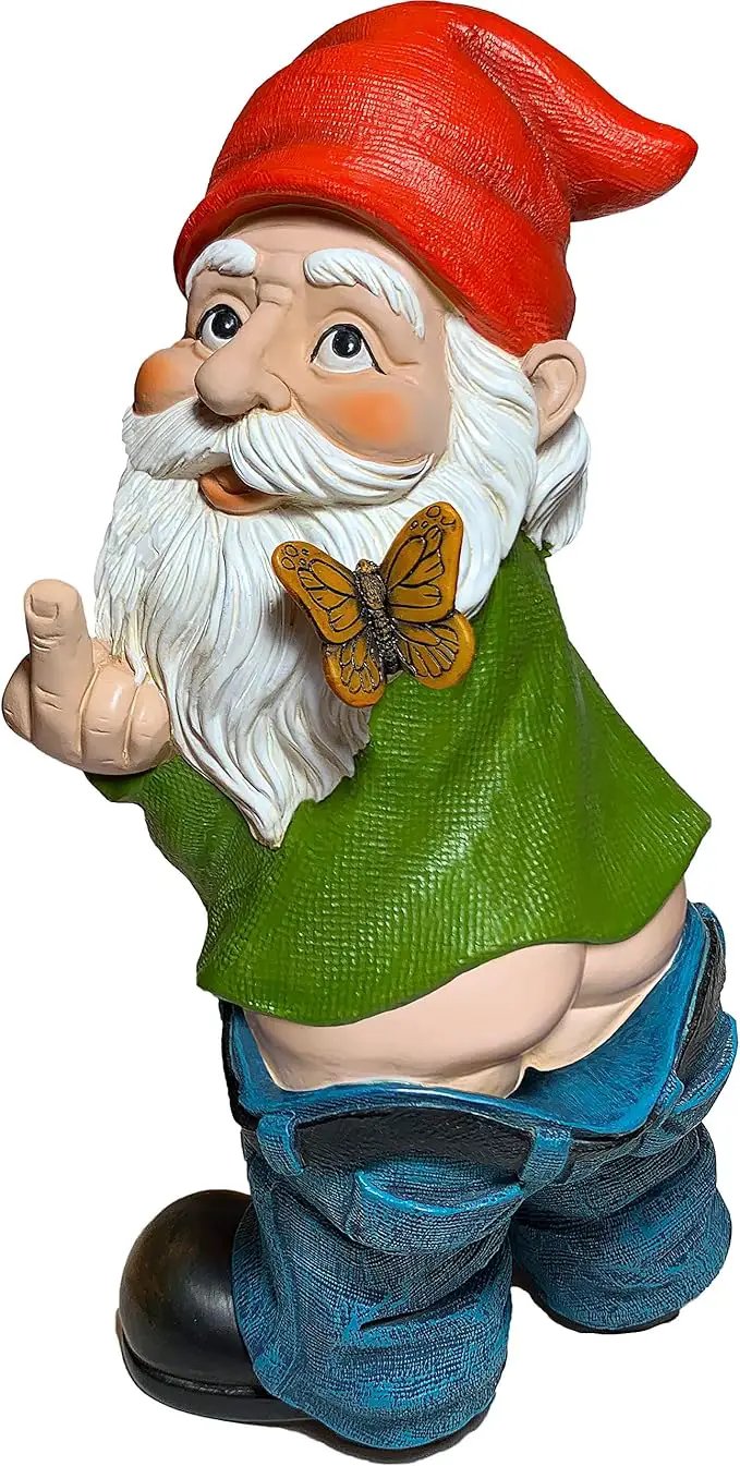 Mood Lab Garden Gnome - Pants Down Gnome - 9.3 Inch Tall Statue Lawn Garden Figurine - for Outdoor or House Decor by GreenHaven Gardens