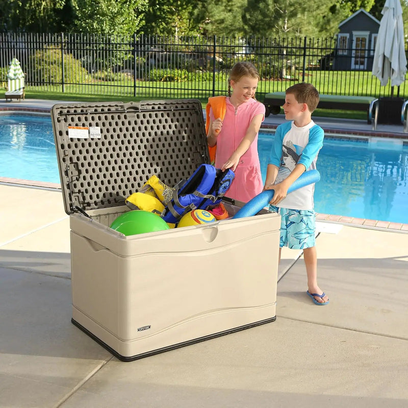 Lifetime 60103 Deck Storage Box, 80 Gallon, Desert Sand/Brown by GreenHaven Gardens
