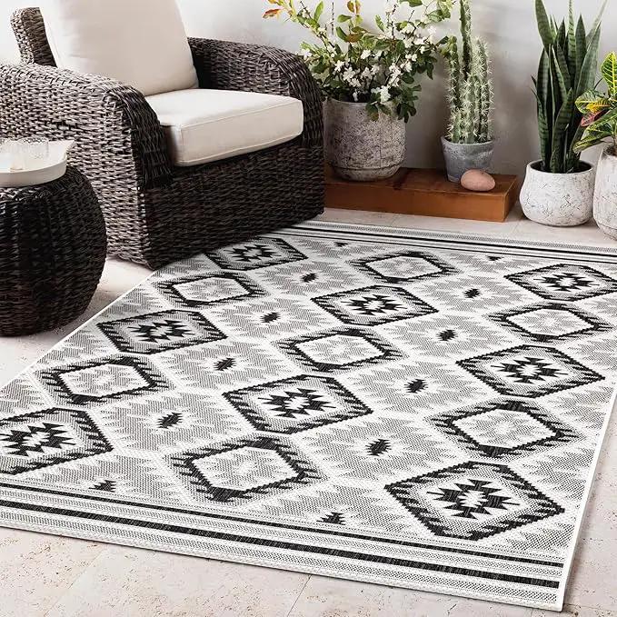 Keen Home Design Outdoor Rug - 5x8 Washable Indoor/Outdoor Rug for Patio, Balcony, Kitchen, Garden, Beach, Deck and Porch. Size: 5'1" x 7'7" by GreenHaven Gardens