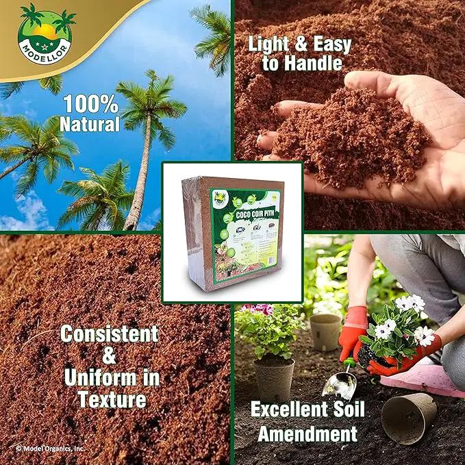 MODELLOR (10 lb) Premium Super Washed Coco Coir Brick, High Yield 18 to 20 gallons, Seed Starter, Organic, pH Balanced, Gardening, Indoor, Outdoor use by GreenHaven Gardens