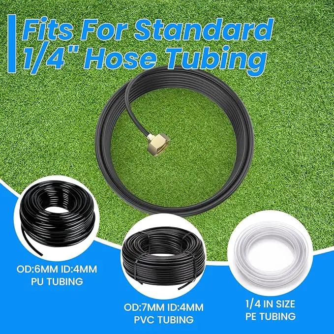 SDTC Tech 2 Pack Garden Hose Adapter, Solid Brass Drip irrigation hose connector, Standard 3/4" GHT Female Thread to 1/4" Tube Adapter for Water Hose, Convert 3/4" Garden Hose to 1/4" Tube by GreenHaven Gardens