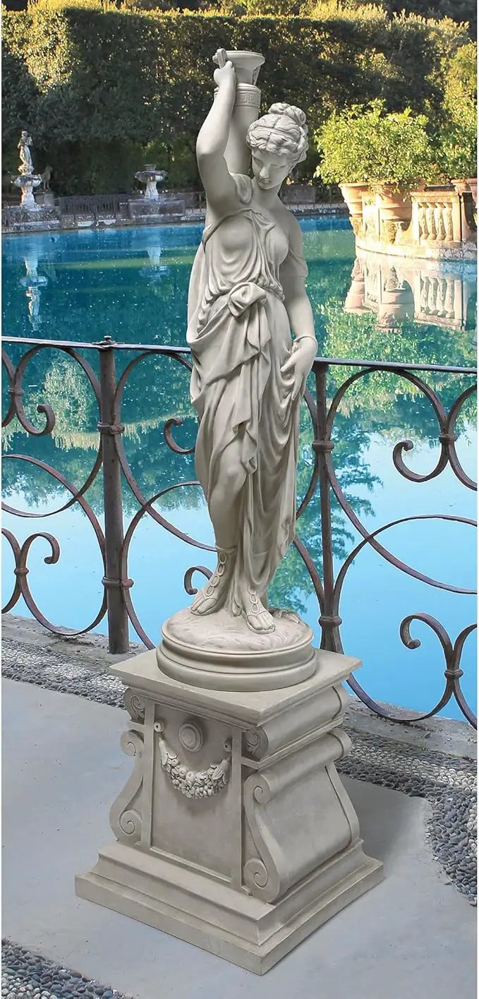 Design Toscano Dione the Divine Greek Water Woman Indoor/Outdoor Garden Statue, Grande, 38 inches tall, Cast Stone Resin, Antique Stone Finish by GreenHaven Gardens
