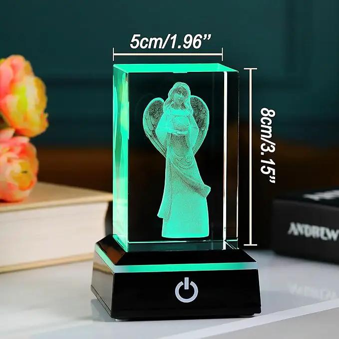 Qianwei 3D Crystal Guardian Angel Figurines Gifts for Women - Angel Red Cardinal Gifts Statue Stuff Paperweight Sympathy Christian Gifts for Best Friend Keepsake Paperweight by GreenHaven Gardens
