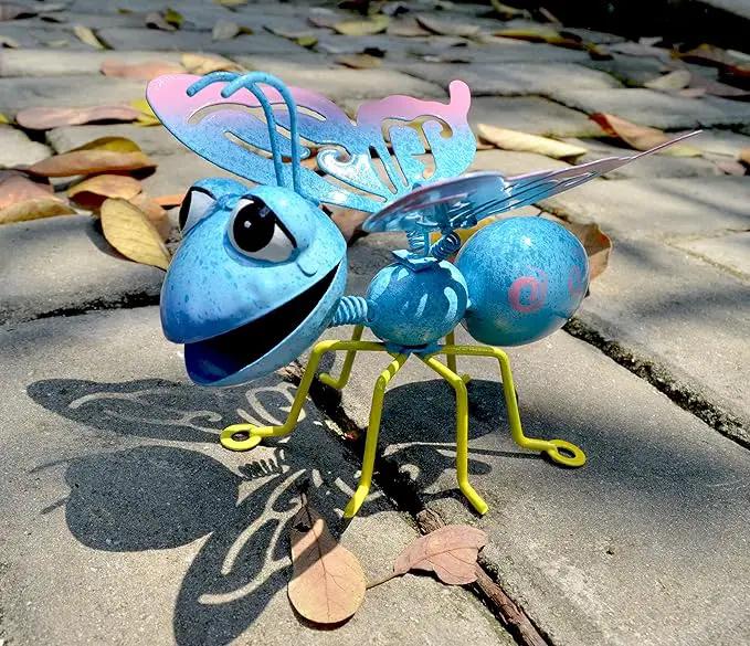 GIFTME 5 Garden Decor Bee and Butterfly,Metal Outdoor Decorations for Garden, Set of 2 Metal Yard Art-Perfect Garden Lover Gifts by GreenHaven Gardens