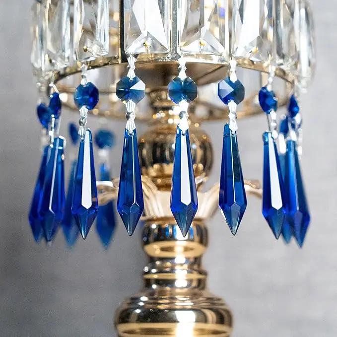 HDCRYSTALGIFTS 25pcs Blue Chandelier Crystals Replacement Chandelier Icicle Crystal Prisms Crystal Drop Prisms by GreenHaven Gardens