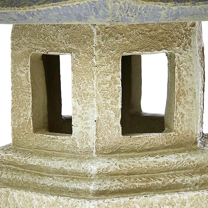 Design Toscano NG29869 Asian Decor Pagoda Lantern Statue, Medium, Two-tone stone by GreenHaven Gardens