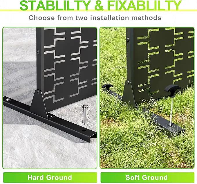 Outdoor Privacy Screen,72" H×47" W Metal Privacy Screen, Freestanding Privacy Fence Panels for Patio by GreenHaven Gardens
