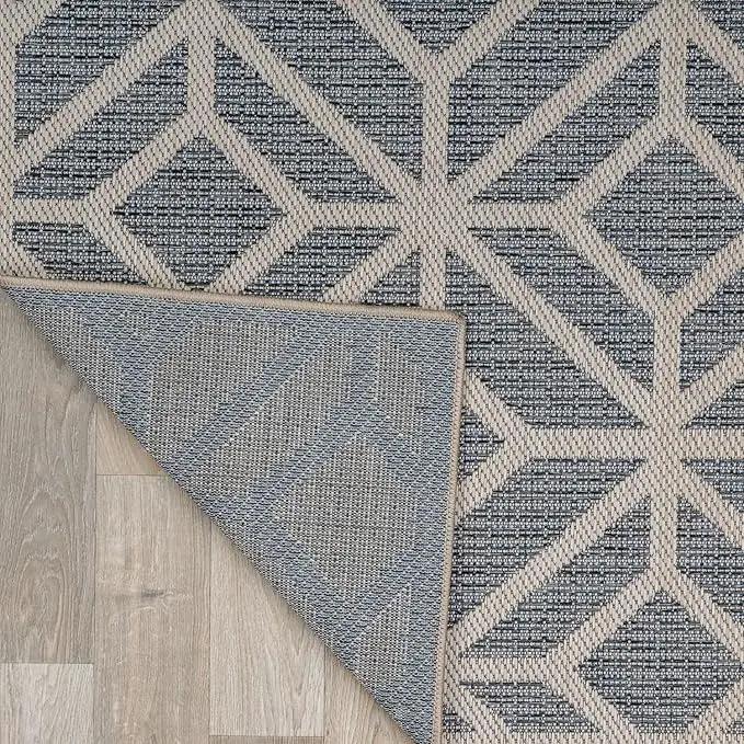 Rugshop Contemporary Geometric Indoor/Outdoor Area Rug 2' 3" X 4' Blue by GreenHaven Gardens