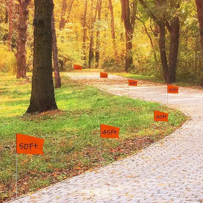 Zozen 100Pack Fluorescent Orange Marking Flags, Writable | Marker Flags - 15x4x5 Inch, Lawn Flags, Landscape Flags, Marker Flags for Lawn, Survey Flags, Irrigation Flags, Sprinkler Flags, Survey Flags. by GreenHaven Gardens