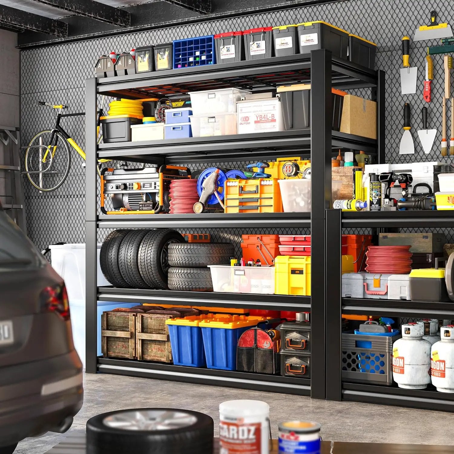 REIBII Garage Shelving 3000LBS, Heavy Duty Storage Shelves, Adjustable Industrial Metal Shelving Unit for Garage, Basement, Pantry, Warehouse,Commercial, 36" W x 16" D x 72" H, 3 Pack by GreenHaven Gardens