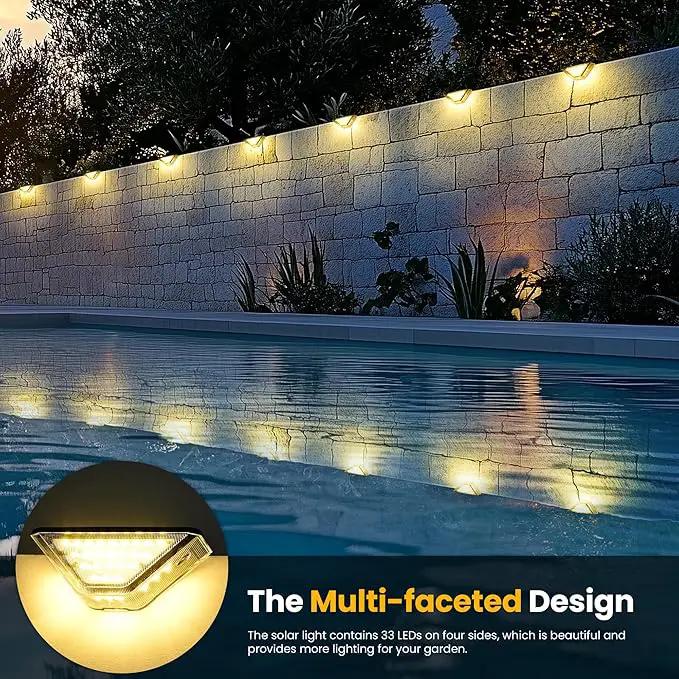 SOLPEX Solar Step Lights Outdoor,Solar Deck Lights for Outside,Two-Sided Stair Lights with 33 LEDs,Waterproof IP65 for Garden,Fence,Deck,Steps,Stair,Porch（16 Pack,Warm White） by GreenHaven Gardens