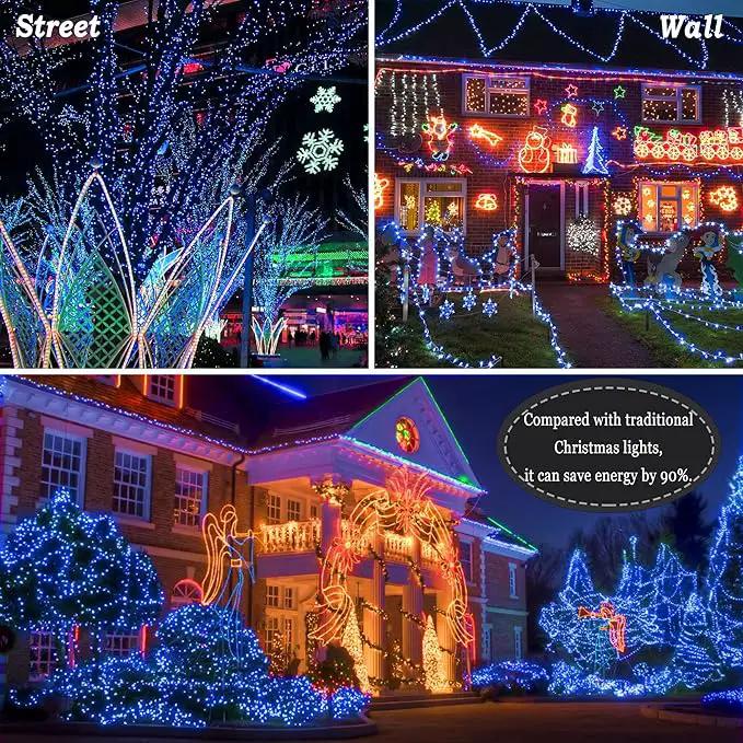 KNONEW 197FT 500 LED Christmas Lights Outdoor String Lights 8 Modes & Memory Fairy Light Plug in Waterproof LED String Lights for Xmas Yard Tree Wedding Party Holiday Decorations (Blue) by GreenHaven Gardens