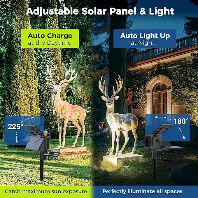 Solar Spot Lights Outdoor Waterproof for Flag, Tree, House, Garden, Yard, Landscape Spotlights for Accent Uplighting Decorations-4 Pack, Natural Light by GreenHaven Gardens