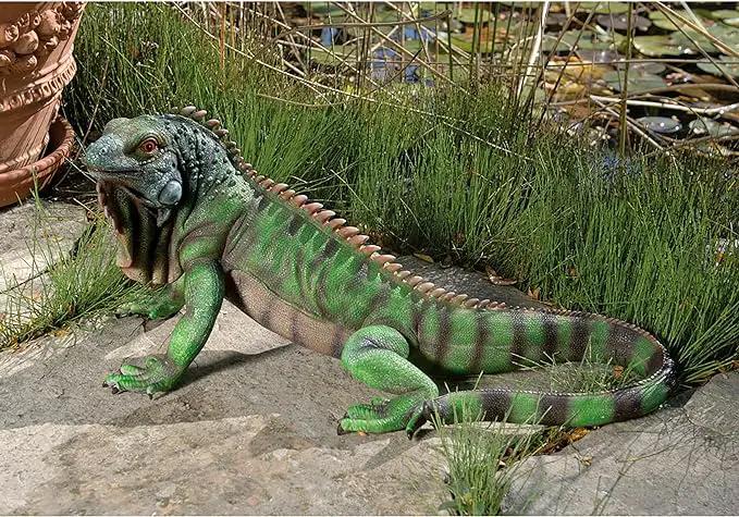 Design Toscano Iggy The Iguana Indoor/Outdoor Garden Statue, Large, 22 Inch Long, Cast Stone Resin, Full Color Finish by GreenHaven Gardens