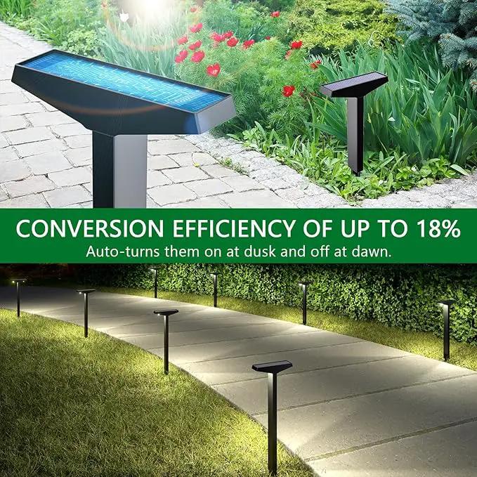 JSOT Solar Lights Outdoor 4 Pack, Solar-Powered Landscape Lighting for Outside, Perfect IP65 Waterproof Solar Pathway Lights for Backyard, Lawn, Driveway, Walkway, Garden Decorative. (Cool White) by GreenHaven Gardens