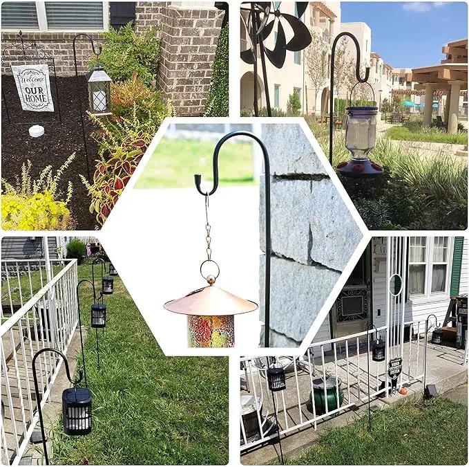 Ottsuls Shepherd-Hooks Adjustable for Bird-Feeder Lantern Plant-Hook Garden-Stake - Plant Stand Hanger for Outdoor Flower Basket, Bird Feeder Hanger Weddings Decor by GreenHaven Gardens