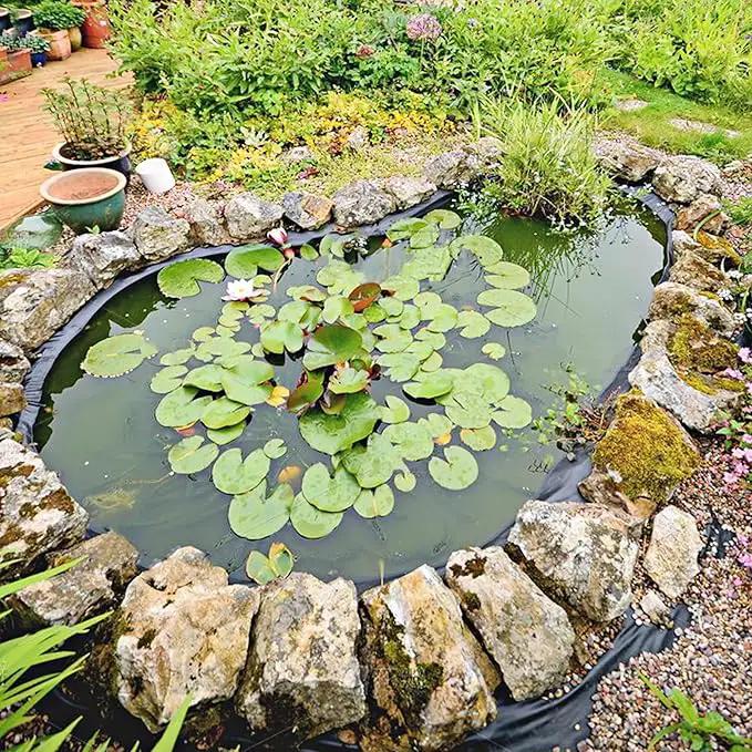 14 x 14 FT Pond Liner, 20 Mil Fish Pond HDPE Liner, Pond Liners for Outdoor Ponds, Koi Ponds, Garden Fountain, Waterfall by GreenHaven Gardens