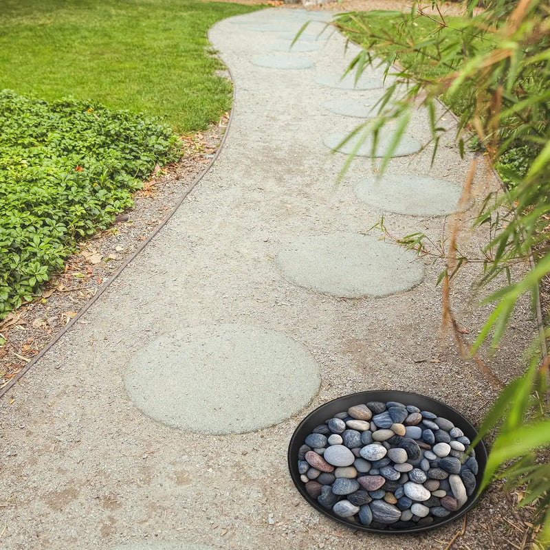 U0U 3 Size Round Stepping Stone Mold,10" 11.4" 12.6" Cement Molds for Concrete,Plastic Concrete Molds for Casting Garden Pathmate Pavement Precast and Forms Walkway by GreenHaven Gardens