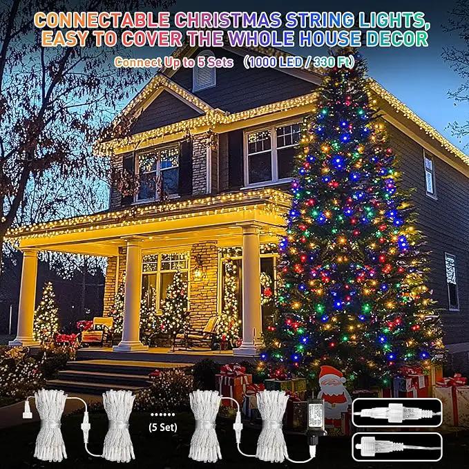 JMEXSUSS 200 LED Christmas String Lights Outdoor Waterproof, 66ft Color Changing String Lights Plug in, Warm White & Multicolor Christmas Lights for Trees Yard Wedding Xmas Party by GreenHaven Gardens