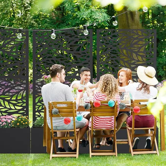 Casaphoria Metal Raised Garden Bed with Trellis, 59"x30"x12" Planter Box for Climbing Plants, Vegetables & Vines, Features Drainage Holes and Privacy Screen (Black-Spring) by GreenHaven Gardens