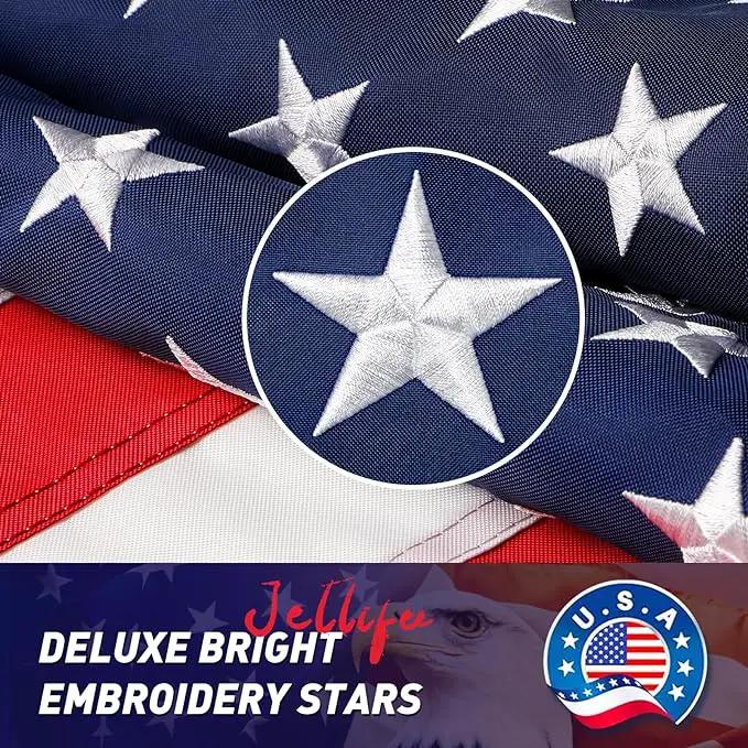 American Flag, American Flags, American Flag 6x10 Outdoor, US Flags with Embroidered Stars, Vivid Color, Sewn Stripes, Brass Grommets (6 by 10 Foot) by GreenHaven Gardens