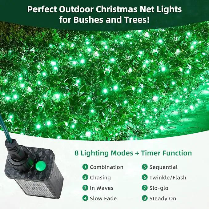 Led Net Lights Christmas Lights Outdoor Green Christmas Net Lighting with 121Led Mini Globe Lights 5ftx5ft, Outdoor Indoor Fairy Mesh Net Lights for Christmas Trees, Bushes, Shrubs Decorations by GreenHaven Gardens