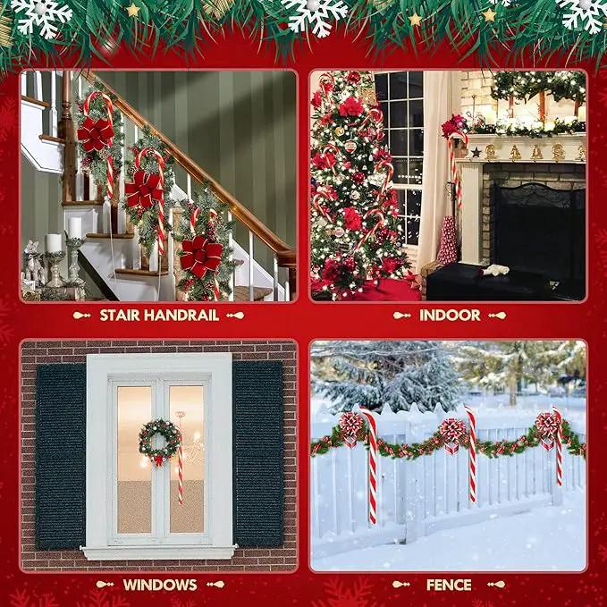 WeGuard 10PK Christmas Candy Cane Pathway Lights Outdoor Decorations 21" 8 Lighting Modes Flashing Waterproof Outdoor Lighted Christmas Decor for Garden Yard (Red) by GreenHaven Gardens