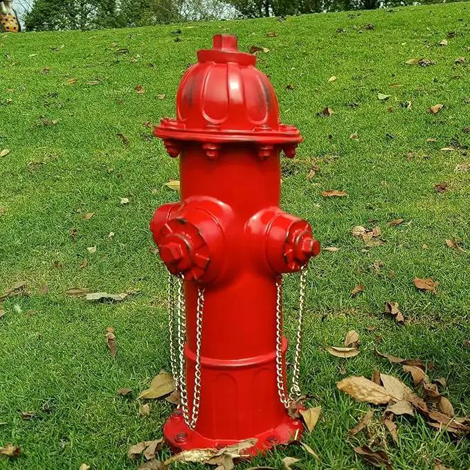 Fire Hydrant for Dogs to Pee On: Dog Fire Hydrant Pee Post Outdoor - 13" Training Post Statue for Yard Garden (Red) by GreenHaven Gardens