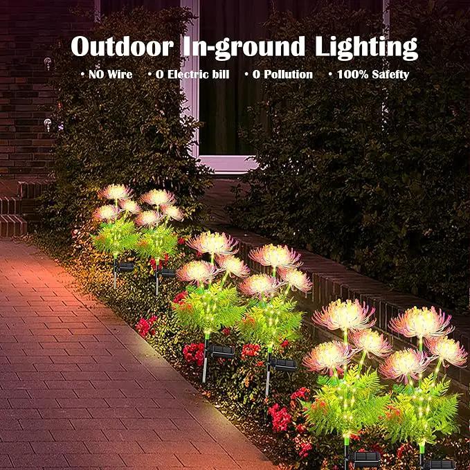 SunKite Solar Garden Lights, Solar Flowers Lights with Glowing Flowers & Stems, Upgraded Solar Panel, Solar Lights Outdoor for Garden,Yard Patio Pathway Decor, Gift for Mother （2 Pack） by GreenHaven Gardens