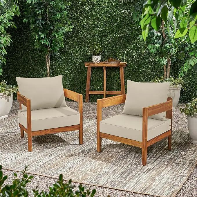 Favoyard Outdoor Seat Cushion Set 22 x 22 Inch Waterproof & Fade Resistant Patio Furniture Cushions with Removable Cover Deep Seat & Back Cushion with Handle and Adjustable Straps for Chair Sofa Couch by GreenHaven Gardens