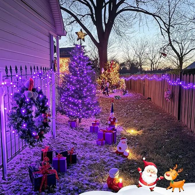 JMEXSUSS 500 LED Purple Christmas Lights, 173ft 8 Modes Christmas String Lights Outdoor Waterproof, Green Wire Purple LED Christmas Tree Lights for Indoor Party House Christmas Decorations by GreenHaven Gardens
