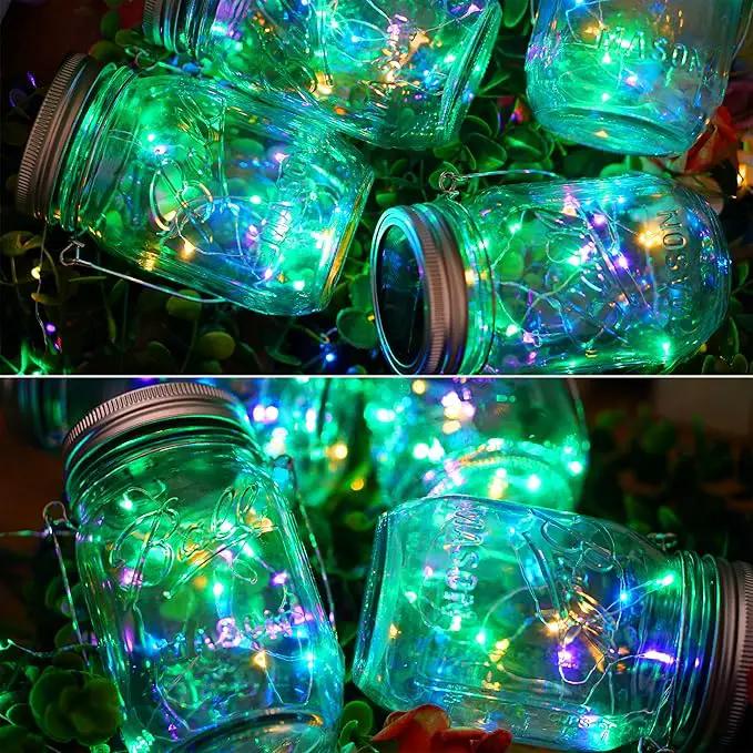 30 LED Solar Mason Jar Lights - 12 Pack with Hangers for Outdoor, Patio, Yard, Garden, Wedding Decorations by GreenHaven Gardens