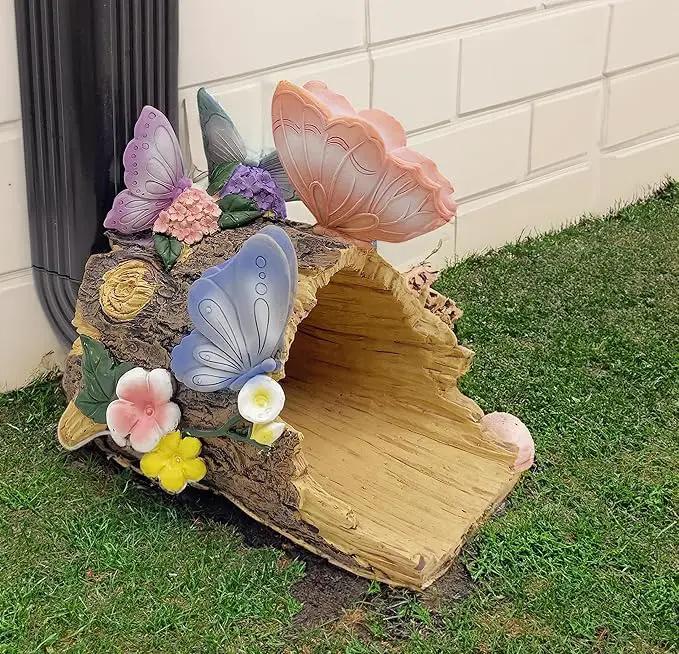 Butterfly Statues Garden Decoration Gutter Downspout Extension Statues,Resin Statue Outdoor Decor,Animal Downspout Diverter,Decorative Gutter Extension,3"×3" Downspout Extender Diverter Splash Block by GreenHaven Gardens