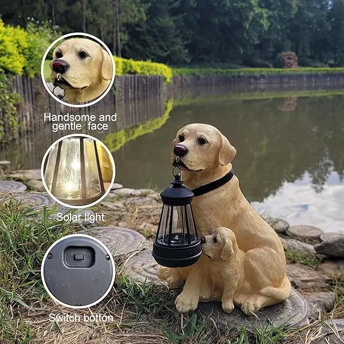 NASKY The Resin Handicraft Solar - Powered Hanging Lamp in The Shape of A Simulated Puppy of The Courtyard is Suitable for Places Such As Courtyards, Gardens and Balconies (Labrador) by GreenHaven Gardens