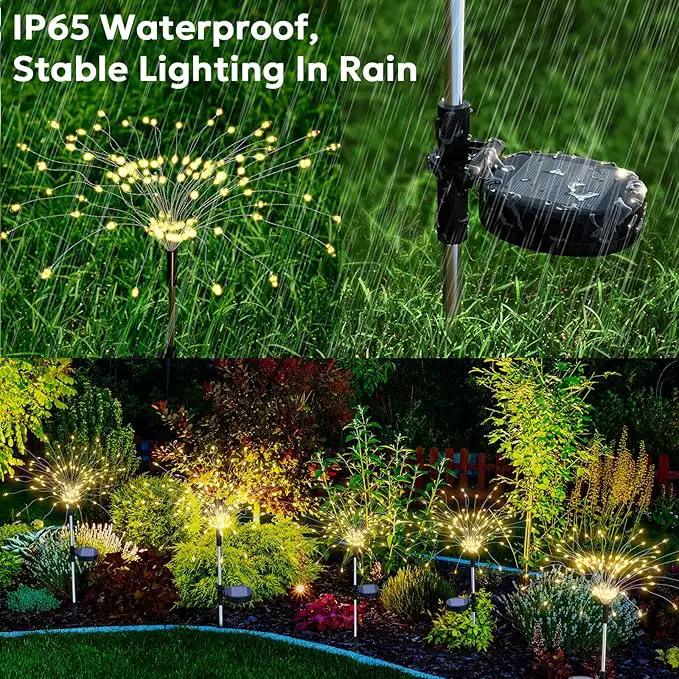 Solar Fireworks Lights Outdoor Waterproof Garden Fairy Light Outside Solar Sparkles Landscape Lights 120 LED Decorative Outdoor for Backyard Patio Pathway Lawn Party Walkway Decor, 4 Pack by GreenHaven Gardens